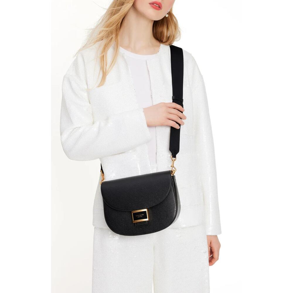 Kate Spade Saddle Bag Katy Convertible Leather Black